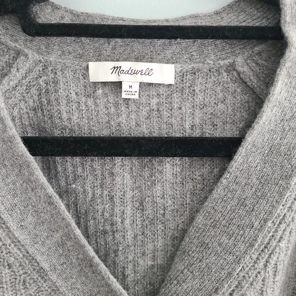 Madewell Ribbed Lyle Henley Heather Grey Sweater - Picture 5 of 8